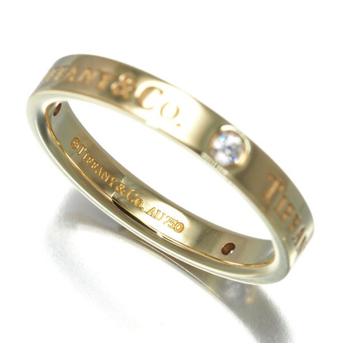 Auth Tiffany&Co. Ring Diamond Band 3mm US5.75-6 18K 750 Yellow Gold - Picture 2 of 4