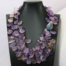 Jewelry Ametrine Rough Round Faceted Purple Amethyst Necklace Crystal CZ Pave