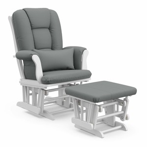 Storkcraft Tuscany Custom Glider And Ottoman With Lumbar Pillow