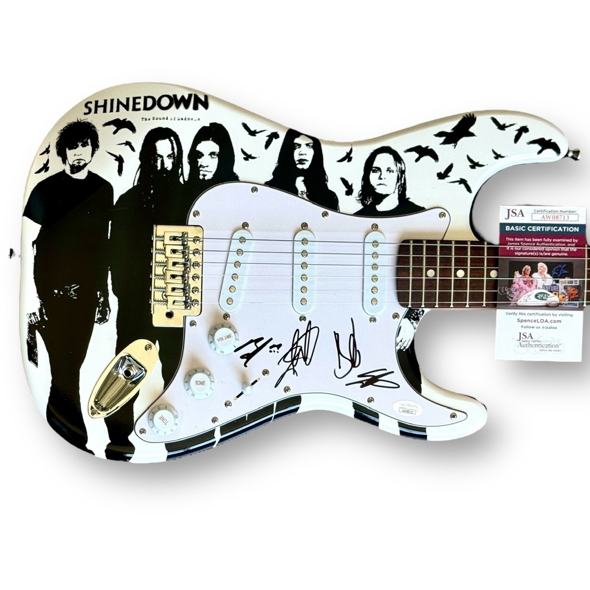 Shinedown Signed Guitar Custom JSA COA Brent Smith Zach