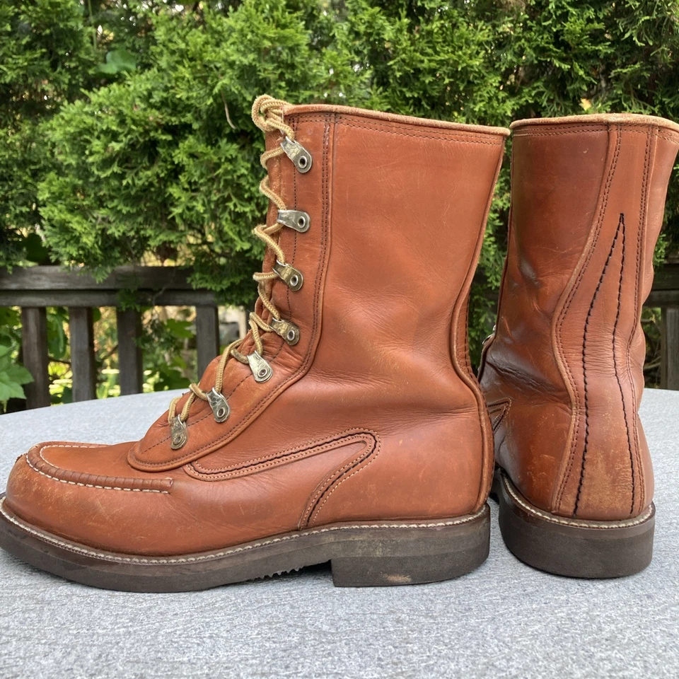 Vintage 60s Power House By Montgomery Ward Moc Toe Lace Up Boots 6.5 E - Image 4 of 4