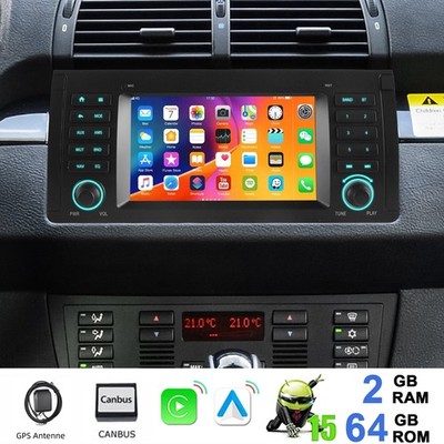 Für BMW X5 E53 Android 15 Apple Carplay Autoradio GPS NAVI WIFI 2+64GB Bluetooth