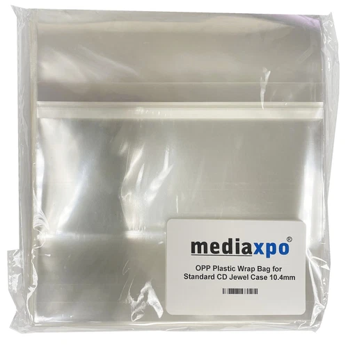 200 OPP Plastic Wrap Bag for Standard CD Jewel Case 10.4mm