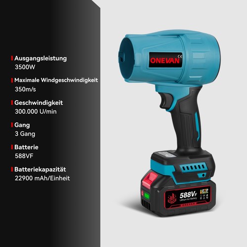 Akku Gebläse Turbogebläse Radialgebläse Luftgebläse Sturmgebläse Für Makita 18V - Bild 2 von 16