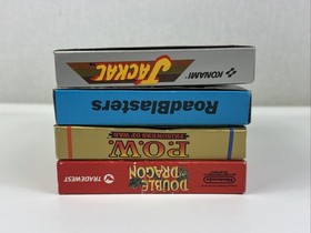 Lote de 4 cajas NES sistema de entretenimiento Nintendo Double Dragon Jackal POW *SIN JUEGOS*