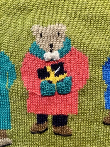 Vintage Girl's 100 Points 3D Bear Family Hand Knit Sweater Size 6 *One Of A Kind - Picture 5 of 6