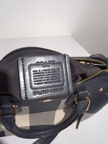 COACH Handbag Mini Bennett Satchel F26146 Leather Midnight Check Pattern - Picture 4 of 9