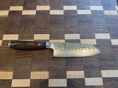 Shun Premier Santoku Knife 5 1/2'' VG-MAX Damascus TDM0727 Straight Edge