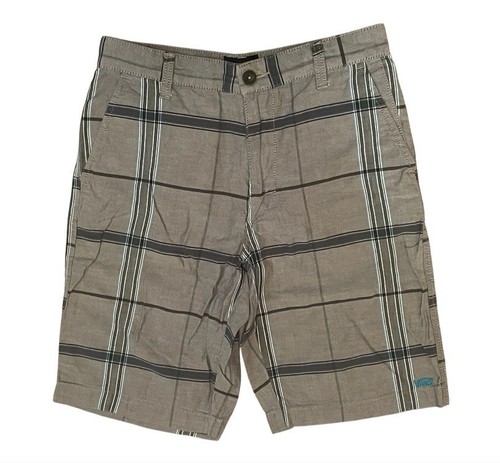 Lot of 2 BOYS’ HURLEY & VANS PLAID SHORTS size 14 blue and gray - Picture 2 of 13