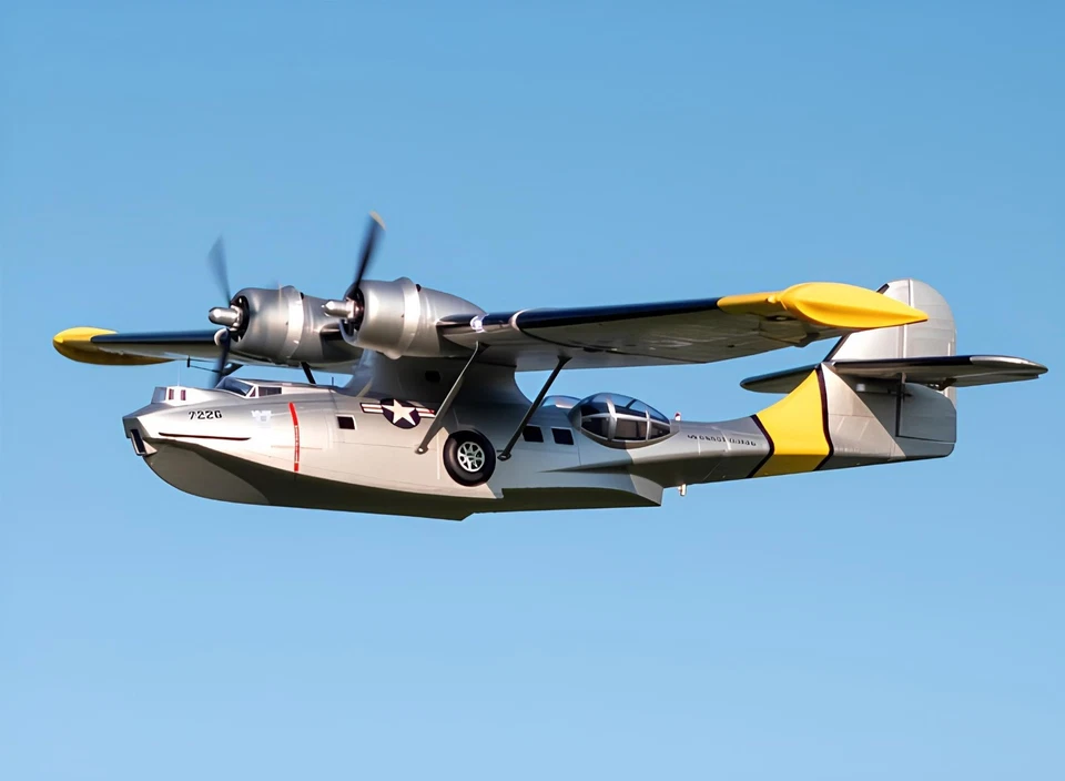 Avión RC Avión AVIOS Guardia Costera de Estados Unidos PBY Catalina Ala Flotadores 75" hidroavión Foto 3 de 4