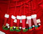 Holiday Style Case of 6 Assorted Holiday Elf Leg Picks for Decorating
