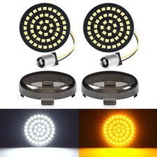 New 1157 LED Motorcycle Front Turn Signals Bulbs 2 Inch Bullet Lights with
