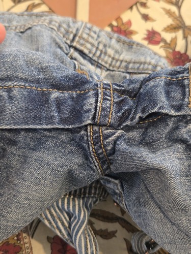 Osh Kosh Bgosh Denim Stripe Overalls Shorts Sz 18 Months Toddler Unisex Cute - Picture 10 of 12