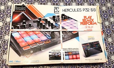 Hercules P32 DJ: All-in-One DJ Controller with Built-in Mixer, PC/MAC Compatible
