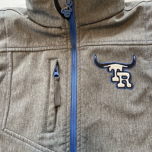 Cowboy Hardware Rodeo Western Weste Jungen M 7/8 grau mit blauem Besatz, durchgehende Reißverschlusstaschen - Bild 2 von 8
