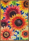 EVERGREEN GARDEN FLAG * MULTI - COLOR FALL SUNFLOWERS * SUEDE LINEN - BRAND NEW