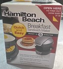 Hamilton Beach Breakfast Sandwich Maker(Silver)Ready In 5 Mins. Model #25475 NEW