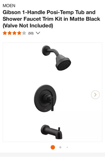 MOEN Gibson 1-Handle Posi-Temp Tub and Shower Faucet Trim Kit in Matte Black