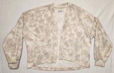 Abercrombie Fitch Soft AF Cozy Large Cropped Open Cardigan Cream Dye