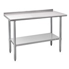 Stainless Steel Prep Table Nsf Commercial Work Table with Backsplash and Unde.