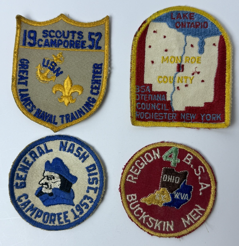 4 Vintage Boy Scouts of America BSA Patches 1950's Please see pictures - Picture 1 of 2
