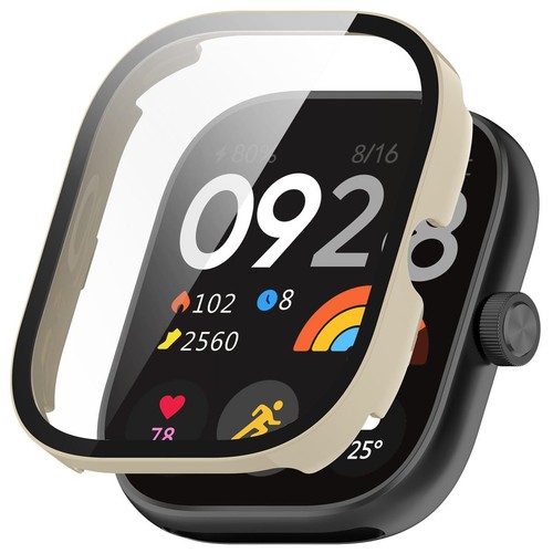 Futerał ochronny ze szkłem do Xiaomi Redmi Watch 5 Bizon Case Cover Etui Pokrowiec Beżowy - Zdjęcie 4 z 8