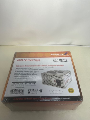 NEW STARTECH 400W ATX12V 2.01 POWER SUPPLY ATX2POW400HS - Picture 1 of 2