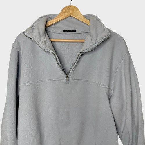 Brandy Melville Missie 1/4 Zip Sweatshirt | Light Blue Oversized  Long Sleeve  - Picture 5 of 9