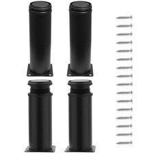 10 Inch Adjustable Furniture Legs Set of 4, Stainless Steel Cabninet Legs Bla...