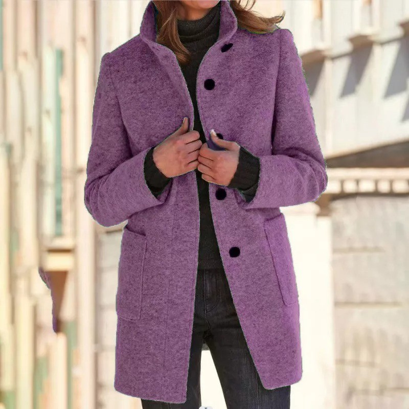 Womens Wool Blazer Coat Jacket Ladies Office OL Work Cardigan Lightweight Tops