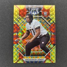 2023 Mosaic Prizm #288 Broderick Jones (RC) /80 Red Yellow Choice Fusion