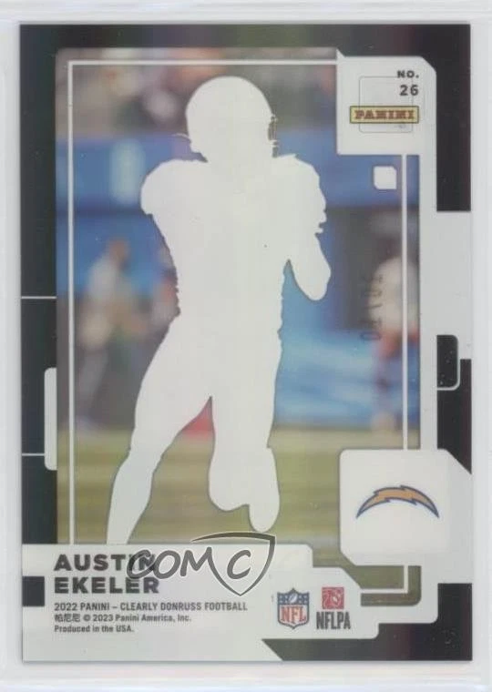 2022 Panini Clearly Donruss Black /10 Austin Ekeler #26 - Image 2 of 2