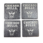 Chicago Bulls Logo Set of 4 Square Slate Coasters Laser Etched Basketball NBA