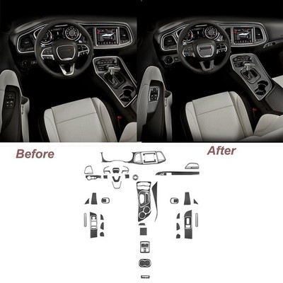 Carbon Fiber Full Interior Kit Cover Trim For Dodge Challenger 2015-2020