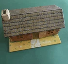Vtg Dollhouse Mini Marx Log Cabin Metal Tin Litho Western Cabin Playset 1950s