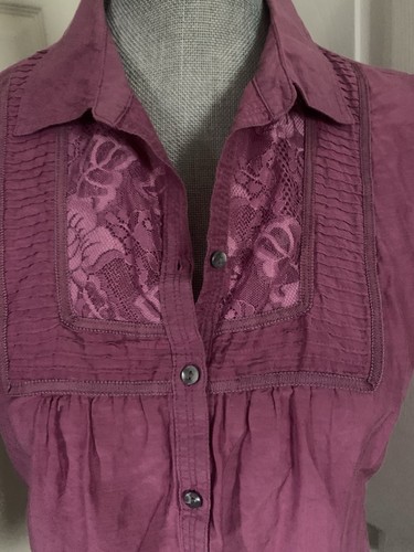 Fuchsia Banana Republic Silk Blend Cap Sleeve Pullover Top Size Small Pink - Picture 2 of 8