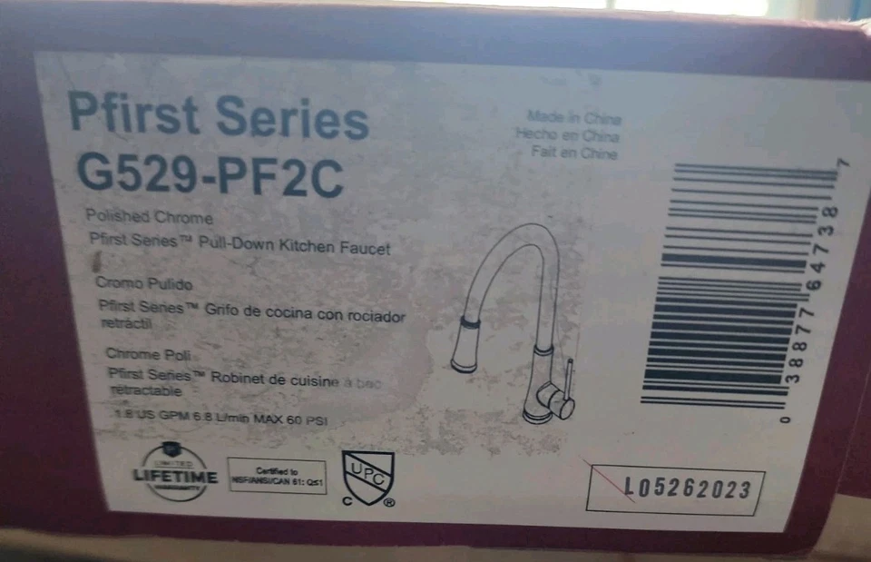 Pfister G529-PF2C Kitchen Faucet with Pull Down Sprayer Single Handle High Arc - Image 2 of 4