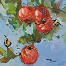 Apple Tree Floral PRINT Canvas Painting Artist Jose Trujillo 16x16