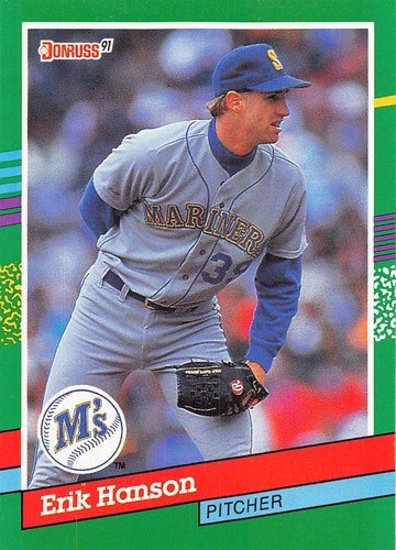 Erik Hanson 1991 Donruss 550a Seattle Mariners BASEBALL Card - Picture 1 of 2