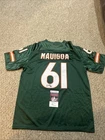 MIAMI HURRICANES- FRANCIS MAUIGOA SIGNED AUTOGRAPH JERSEY JSA COA FOOTBALL STAR
