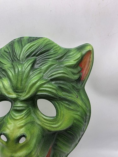 Vintage grüner Werwolf Halloween Hallmark 1984 Maske Made in USA - Bild 3 von 8