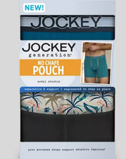 Jockey generation 3pk No Chafe Pouch Boxer Briefs blue stretch size L 36-38 