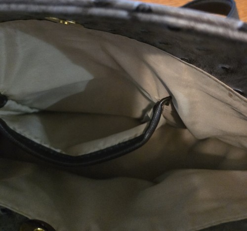 Borsa a tracolla Giani Bernini in finto struzzo goffrato marrone 6 tasche zip usata in ottime condizioni - Foto 8 di 13