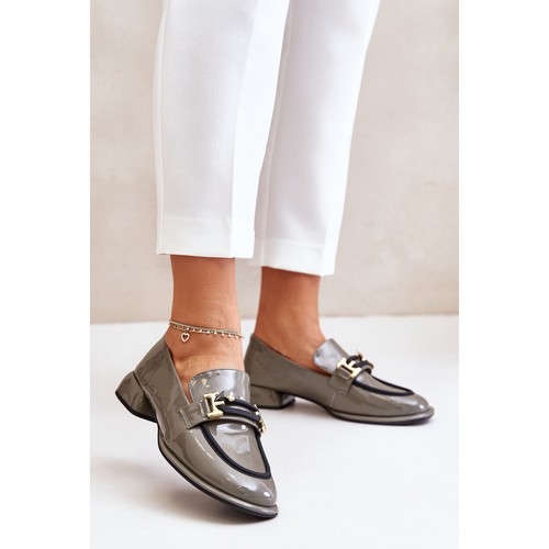 ARTIKER Patent leather block heel shoes with decoration - 第 3/10 張圖片