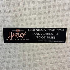 Classic Harley-Davidson Bumper Sticker 1980s Legendary Tradition Good Times 12”