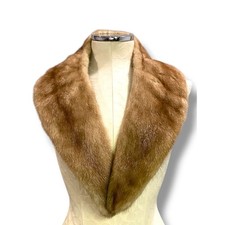 Vintage Genuine Pastel Mink Pelt Scarf Stole 40" Satin Backed