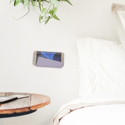  Wall Mounted Phone Holder Hanging Mobile Stand Adhesive Storage Rack