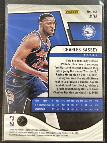 2021-22 Panini Revolution Astro Rookie #148 Charles Bassey - 76ers RC - Picture 2 of 2