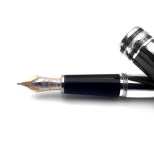 Montblanc penna stilografica Meisterstück Solitaire Hematite Steel - Picture 3 of 6