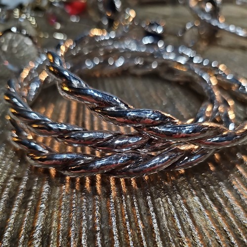 Ippolita Sterling .925 Hammered Twisted Oval Bangle Large Stacking 18+g - Picture 6 of 9
